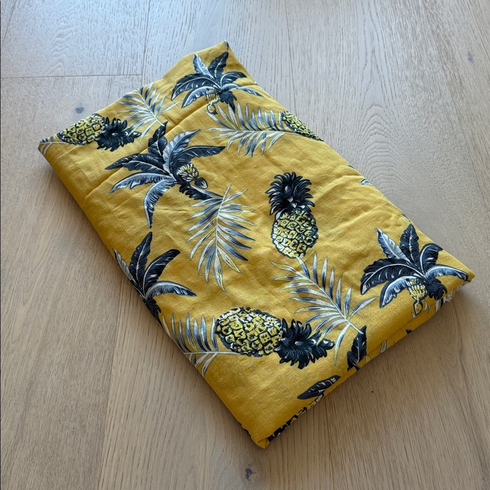 2/$30 Pineapple Print Yellow Rayon Fabric